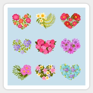 heart shaped flowers Sticker